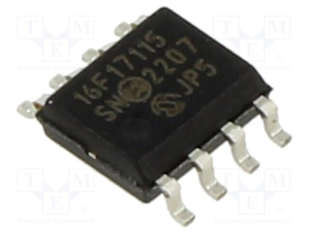 IC: PIC microcontroller; Memory: 14kB; SRAM: 1kB; EEPROM: 128B; SMD