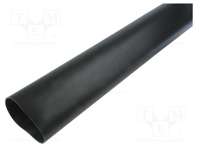 Heat shrink sleeve; glued; 3: 1; 95mm; L: 1m; black; Wall thick: 3mm