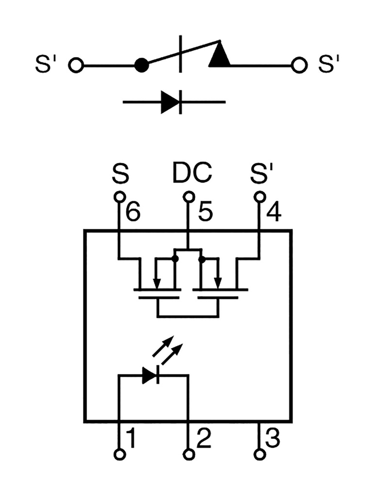 Relay: solid state; SPST-NC; Icntrl max: 50mA; 200mA; 10Ω; DIP6