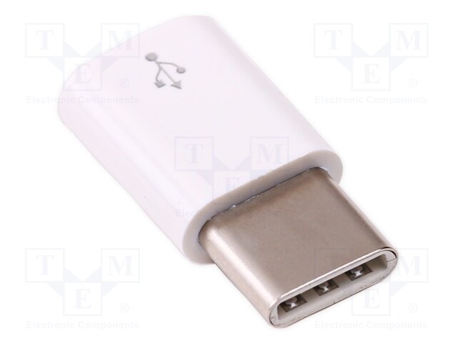 Adapter; white; USB B micro socket,USB C plug