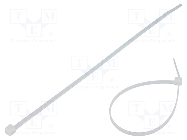 Cable tie; L: 200mm; W: 3.6mm; polyamide; 177N; natural; Ømax: 50mm