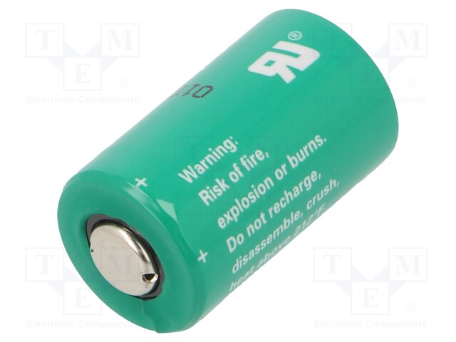 Battery: lithium; 3V; 1/2AA,1/2R6; Ø14.7x25mm; 850mAh