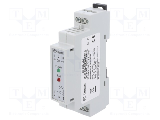 OUT 1: 0÷10VDC; 24VDC; Mounting: DIN; IN 1: thermocouple J