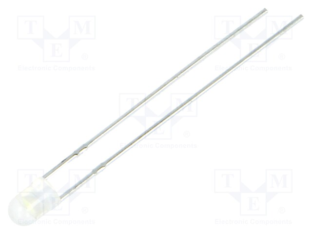 LED; 3mm; white cold; 2200÷3800mcd; 30°; Front: convex