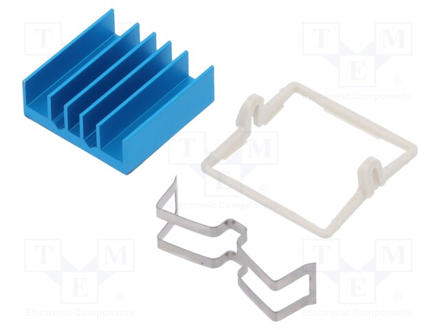 Heatsink: extruded; grilled; blue; L: 21mm; W: 21mm; H: 7.5mm