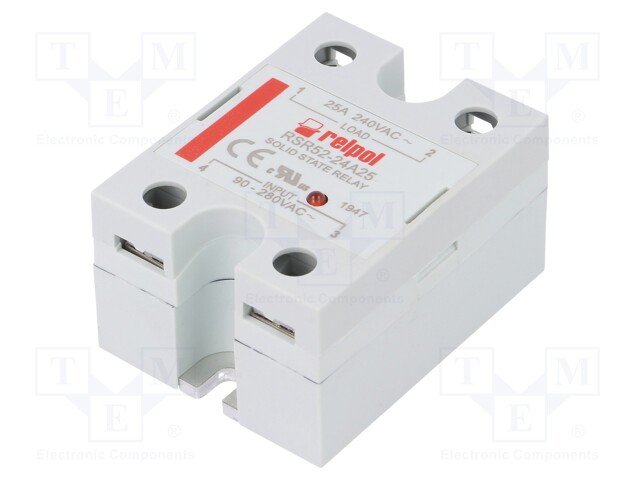 Relay: solid state; Ucntrl: 90÷280VAC; 25A; 48÷280VAC; -30÷80°C