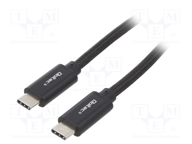 Cable; USB 2.0; USB C plug,both sides; 1m; black; 480Mbps; 240W