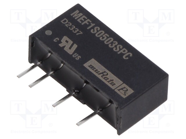 Isolated Board Mount DC/DC Converter, 1kV Isolation, ITE, 1 Output, 1 W, 3.3 V, 303 mA