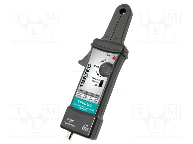 Oscilloscope probe; Band: 300kHz; Rise time: 1,2μs; I AC: 10÷100A