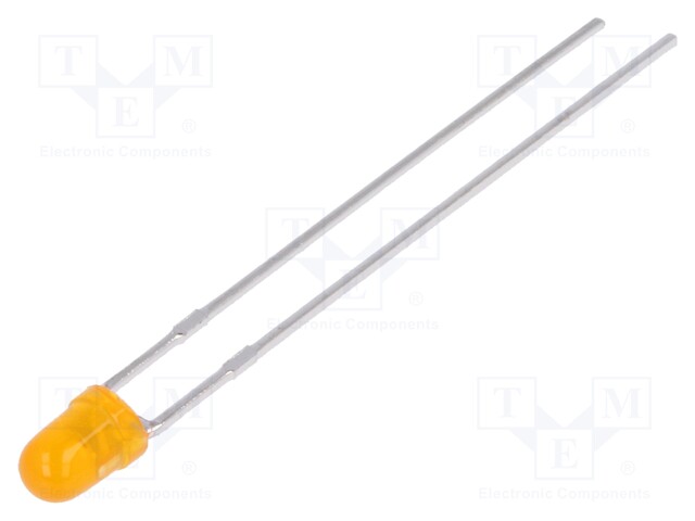 LED; 3mm; orange; 500÷1100mcd; 50°; Front: convex; No.of term: 2