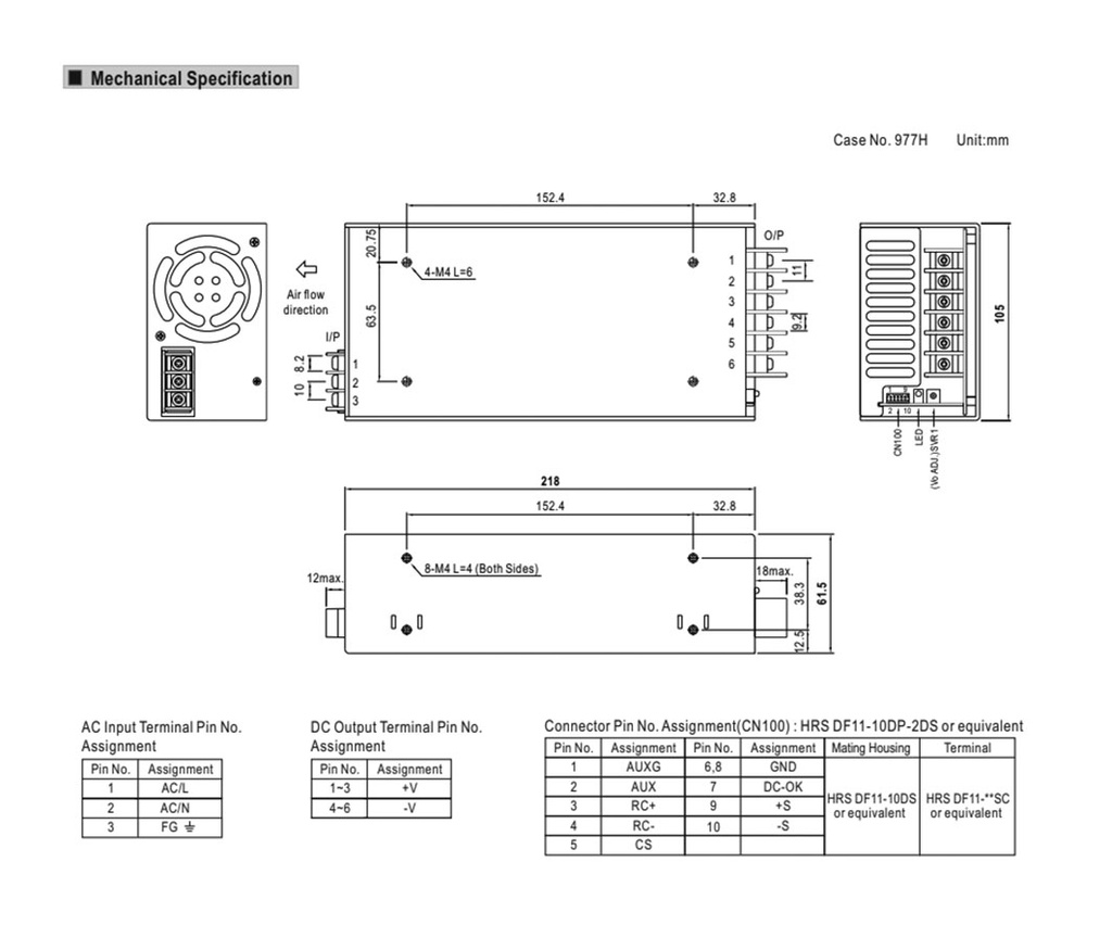 Power supply: switched-mode; for building in,modular; 1000W