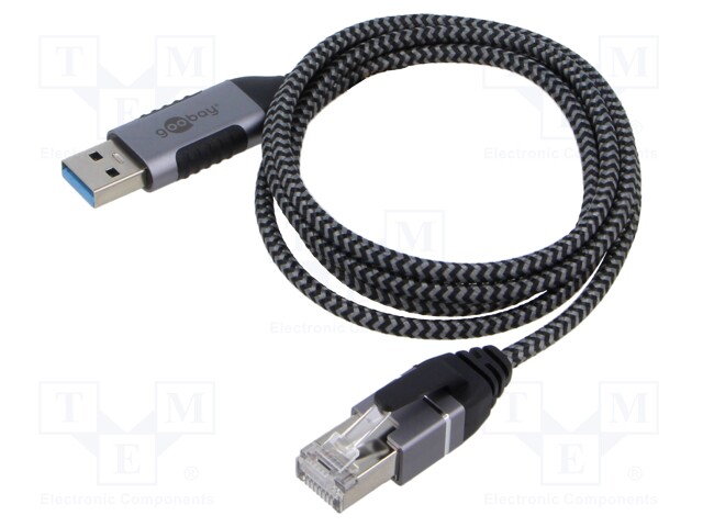 Cable; slim,USB 3.0; RJ45 plug,USB A plug; nickel plated; 1m