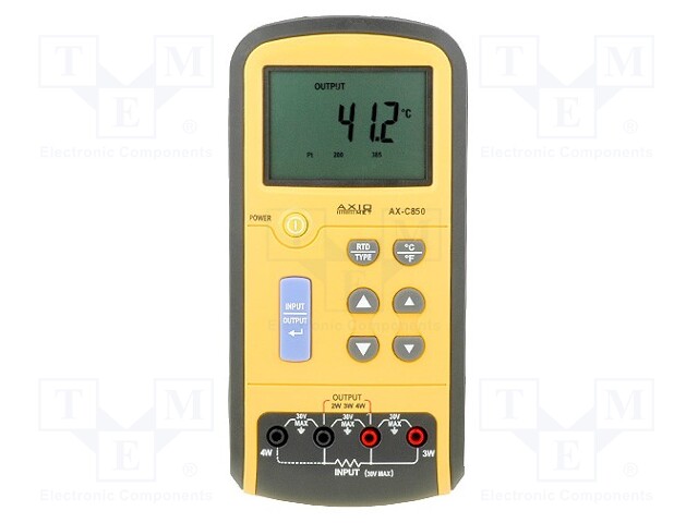 Calibrator; RTD; R range: 0,01÷400/1500/3200Ω; Unit: °C,°F