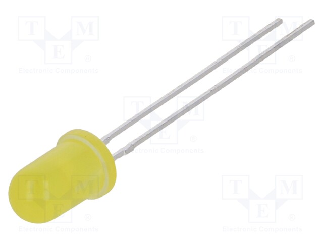 LED; 5mm; yellow; 38÷43mcd; 40°; Front: convex