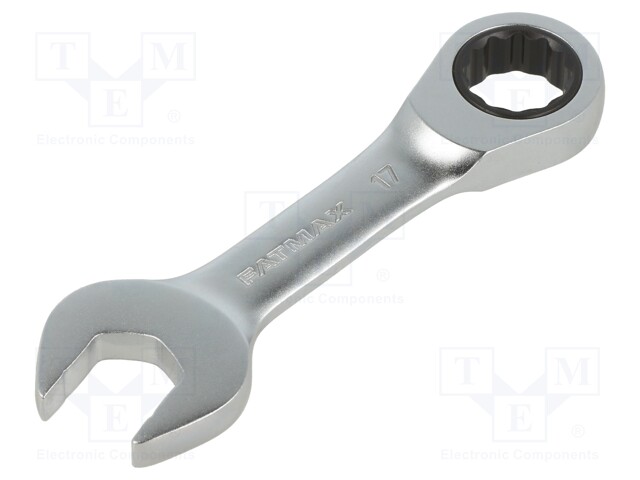 Wrench; combination spanner,with ratchet; 17mm; short; FATMAX®