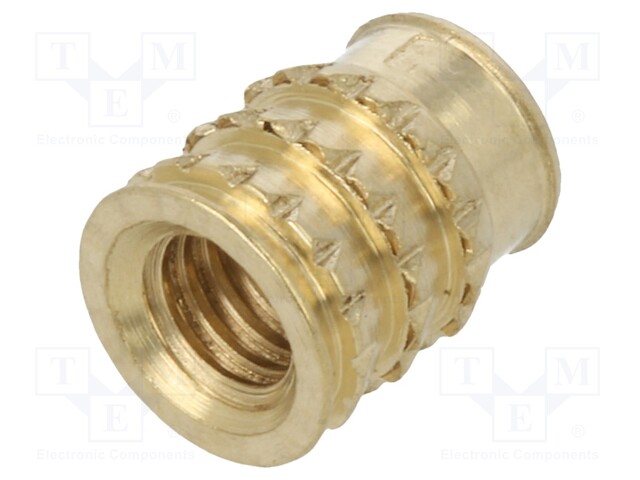 Threaded insert; brass; M3,5; BN: 37885; L: 7mm; MULTISERT®