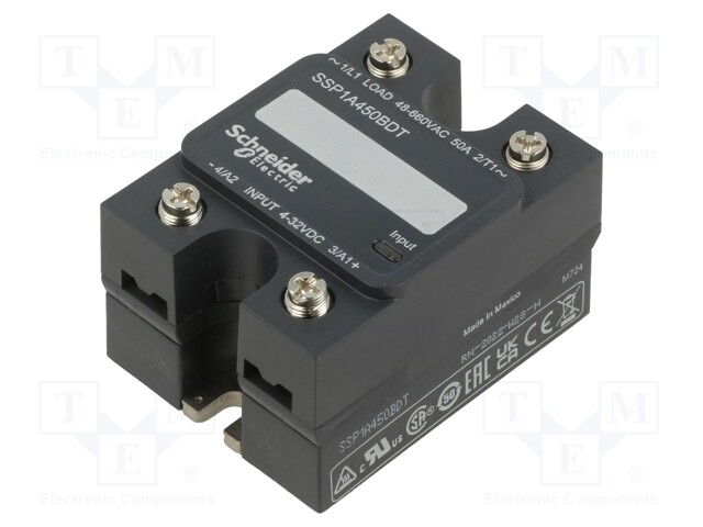 Solid State Relay, SPST-NO, 50 A, 660 VAC, Panel, Screw