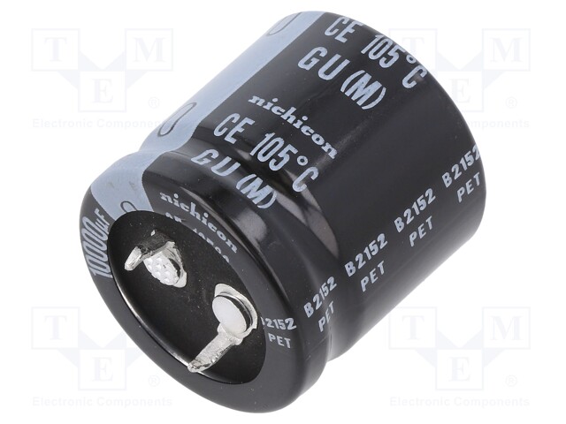 Capacitor: electrolytic; SNAP-IN; 10000uF; 16VDC; Ø25x25mm; ±20%