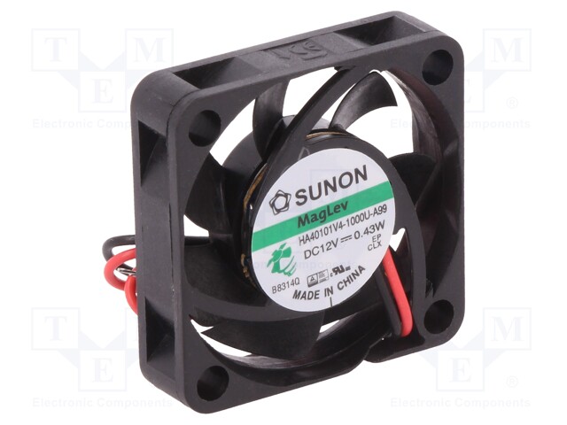 Fan: DC; axial; 12VDC; 40x40x10mm; 9.13m3/h; 15.7dBA; Vapo; 5000rpm