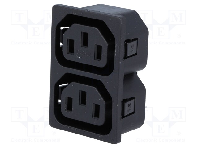 Connector: AC supply; socket; female; 10A; 250VAC; IEC 60320