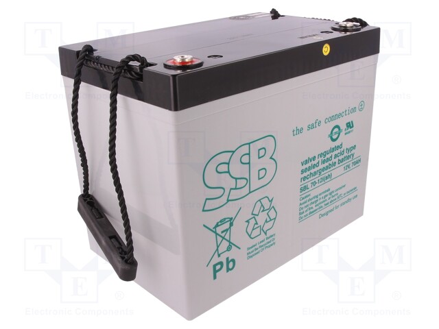 Re-battery: acid-lead; 12V; 70Ah; AGM; maintenance-free
