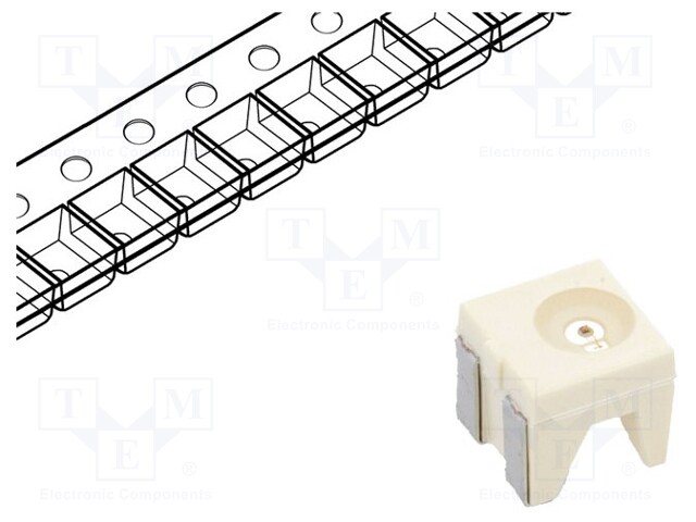 LED; SMD; 4040; red; 71÷180mcd; 3.8x3.8x2.85mm; 120°; 1.83÷2.33V