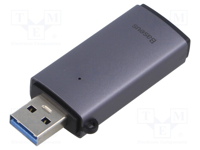 Card reader: memory; USB A plug; USB 3.0; microSD,SD; grey