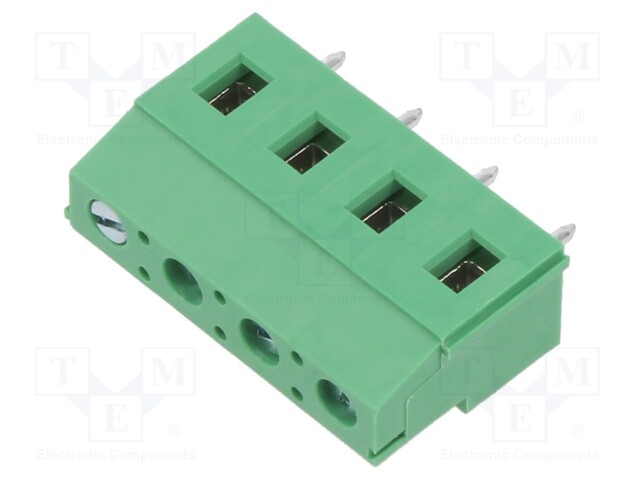 PCB terminal block; Contacts ph: 7.5mm; ways: 4; angled 90°; green