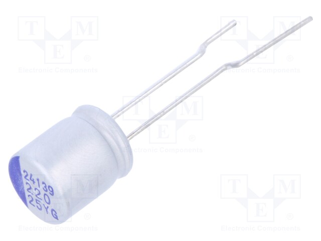 Capacitor: hybrid; THT; Pitch: 3.5mm; -55÷125°C; ±20%; 220uF; 25VDC