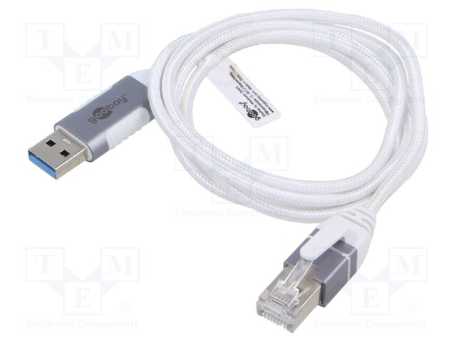 Cable; slim,USB 3.0; RJ45 plug,USB A plug; nickel plated; 7.5m