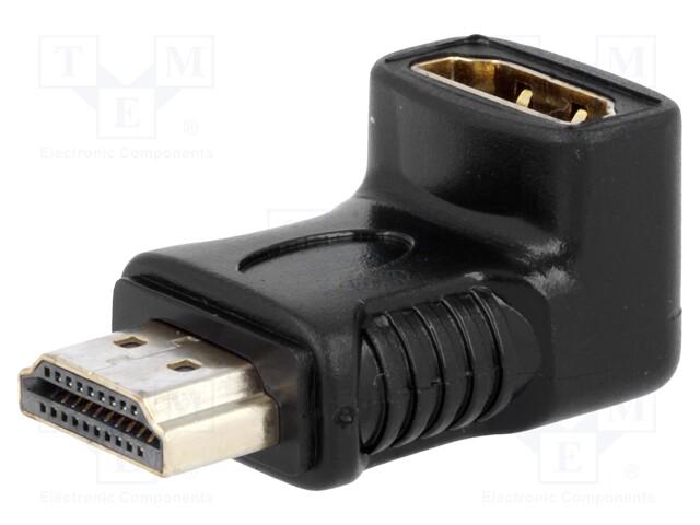 Adapter; HDMI socket 90°,HDMI plug; Colour: black