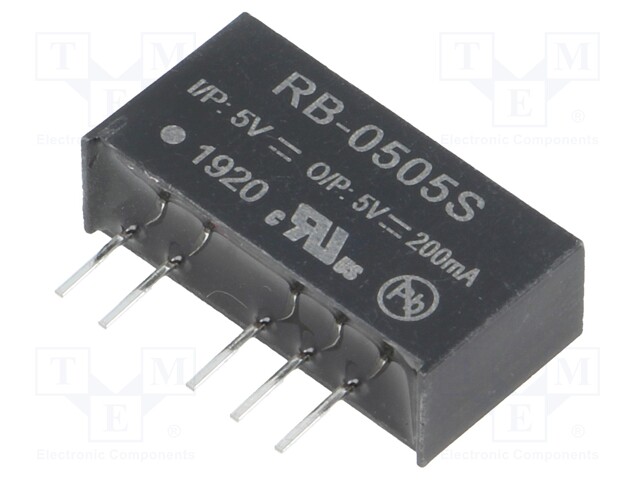 Converter: DC/DC; 1W; Uin: 4.5÷5.5V; Uout: 5VDC; Iout: 200mA; SIP7