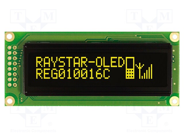 Display: OLED; graphical; 100x16; Window dimensions: 66x16mm