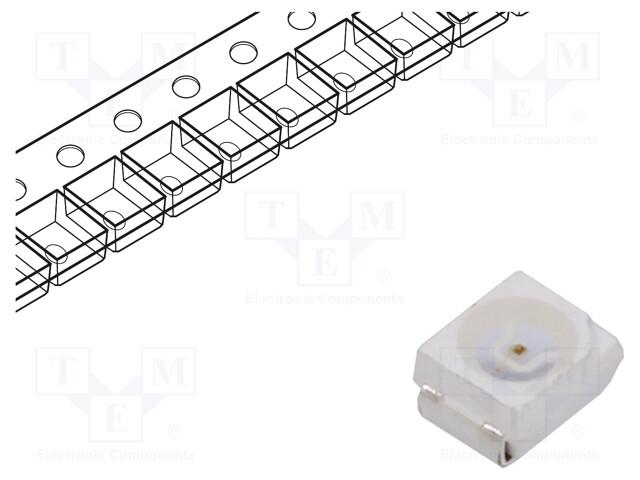 LED; SMD; 3528,PLCC2; orange; 100÷150mcd; 3.5x2.8x1.7mm; 120°; 1mA