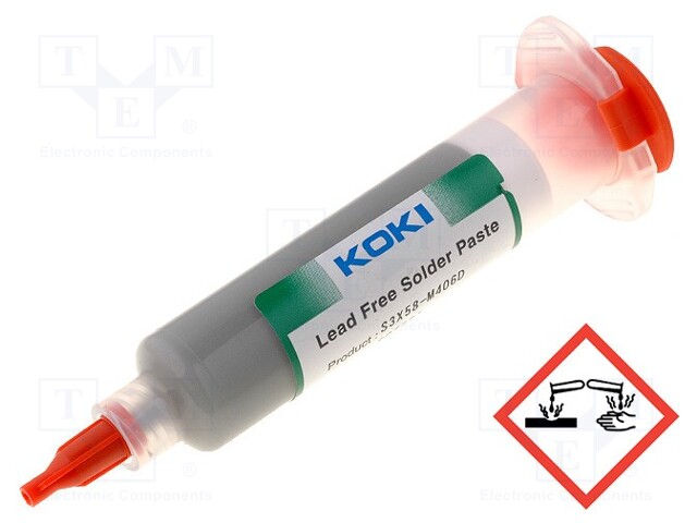 Paste; Sn96,5Ag3Cu0,5; lead free; syringe; 40g; 217°C; 13%; 10ml