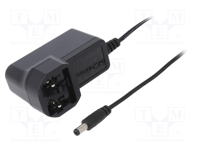 Power supply: switched-mode; 24VDC; 0.25A; Out: 5,5/2,1; 6W; 80%