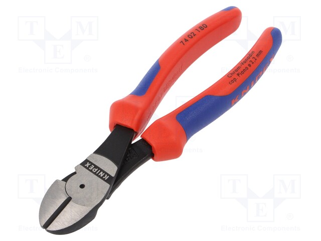 Pliers; side,cutting; plastic handle; Pliers len: 180mm