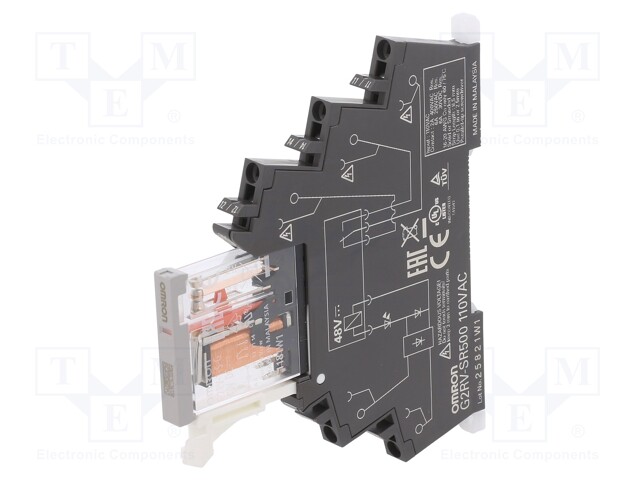 Relay: interface; SPDT; Ucoil: 110VAC; 6A; 6A/250VAC; 6A/30VDC