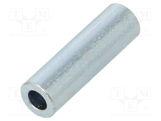 Spacer sleeve; 3.2mm; cylindrical; steel; zinc; Out.diam: 20mm