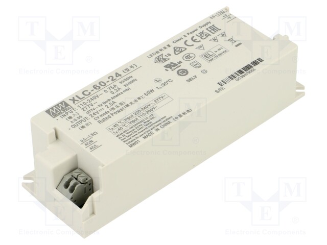 Power supply: switching; LED; 60W; XLC-60; -25÷90°C; OUT: 1