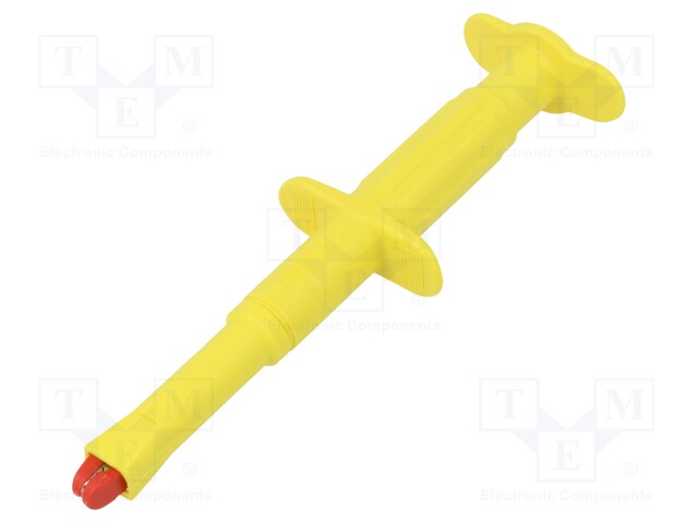 Clip-on probe; crocodile; 16A; 1kVDC; yellow; Grip capac: max.20mm