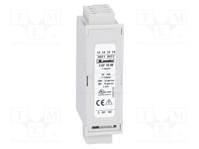 Extension module; for DIN rail mounting; Output: relay x2