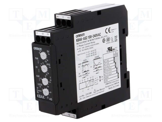 Module: current monitoring relay; AC current,DC current; DIN