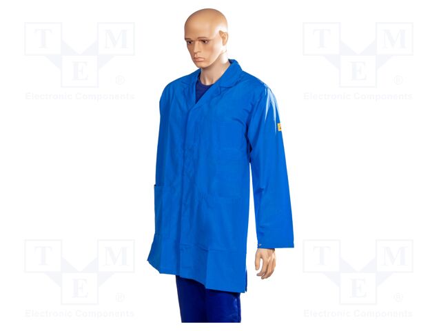 Coat; ESD; XL; cotton,polyester,conductive fibers; blue (dark)