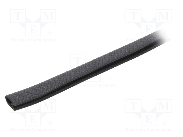 Hole and edge shield; PVC; L: 10m; black; H: 9.5mm; W: 6.5mm