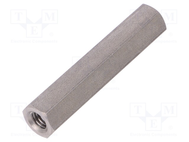 Screwed spacer sleeve; Int.thread: M6; 50mm; hexagonal