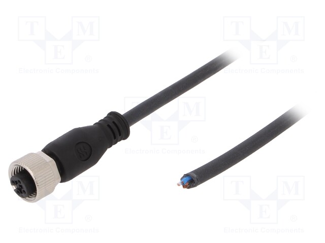 Connection lead; M12; PIN: 4; straight; 10m; plug; 250VAC; 4A; female