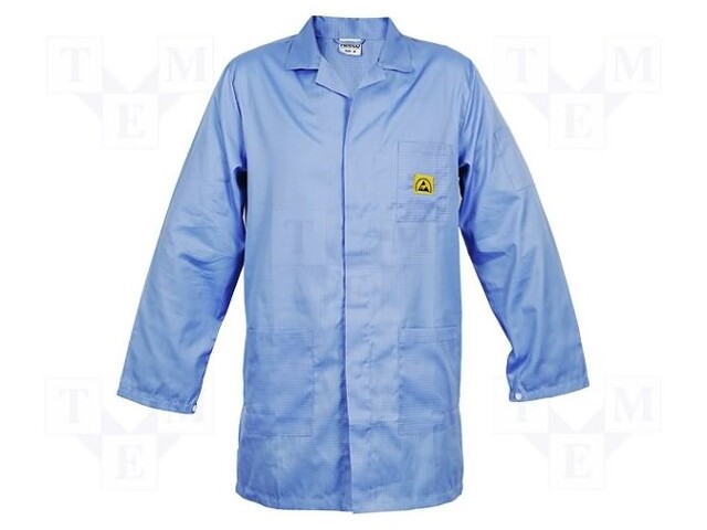 Coat; ESD; M (unisex); IEC 61340-5-1; blue; 1÷100MΩ