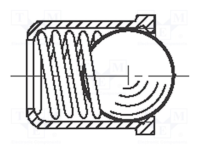 Ball latch; A2 stainless steel; BN: 13376; L: 7.4mm