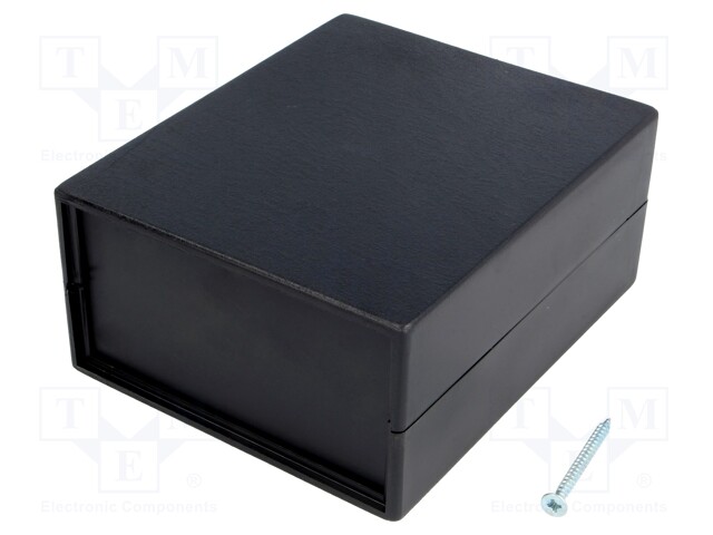 Enclosure: with panel; X: 90mm; Y: 109mm; Z: 49mm; polystyrene; black